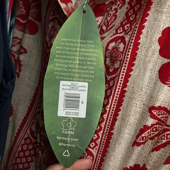 FARM RIO PINEAPPLE Red Floral Jumpsuit - Picture 3 of 3